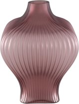 PTMD Halde Purple vase en verre solide strié organique large