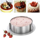 Moule à pâtisserie / moule à cake réglable pour sucré et salé - Anneau de cuisson - Réglable en diamètre de 16 à 30 cm - Argent
