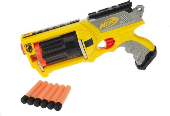 NERF N-Strike Maverick Blaster - Roterende loop - 6 foam darts | bol