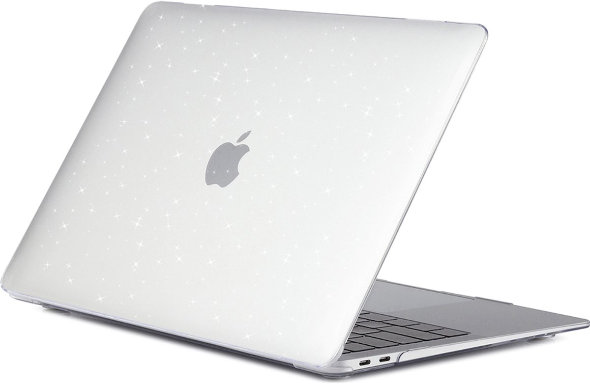 Mobigear Laptophoes geschikt voor Apple MacBook Air 13 Inch (2010-2019) Hoes Hardshell Laptopcover MacBook Case | Mobigear Sparkle - Wit - Model A1369 / A1466