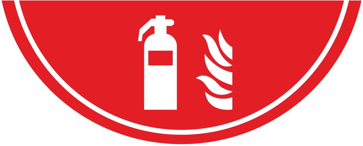 Vloersticker Brandblusser bord 50x20 cm