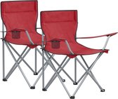 Bol.com Set van 2 opvouwbare Campingstoelen Klapstoelen voor buiten comfortabel met armleuningen en bekerhouders stabiel frame d... aanbieding