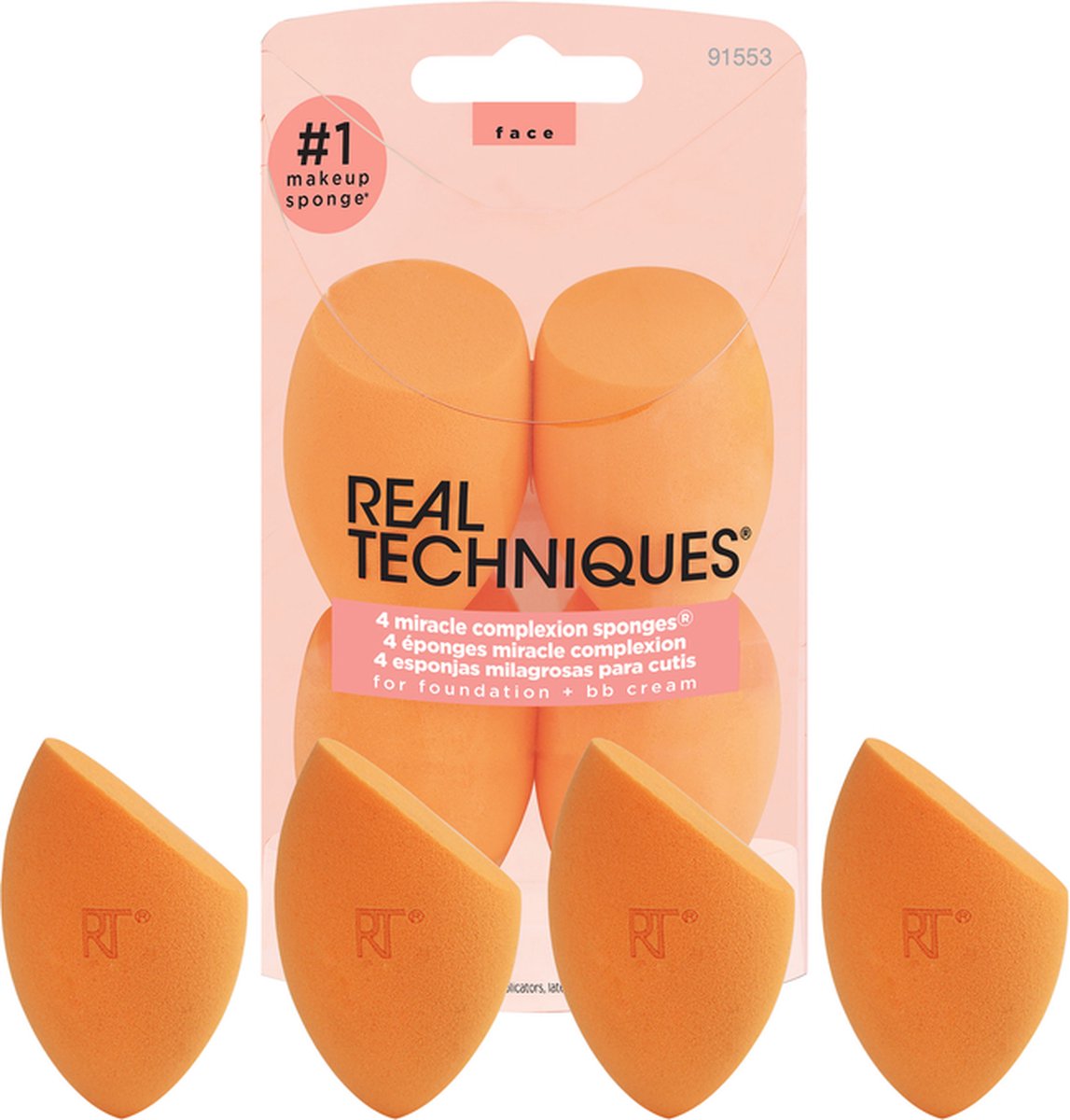 Real Techniques Miracle Complexion Sponge 4 Pack - Make-up spons - Real Techniques