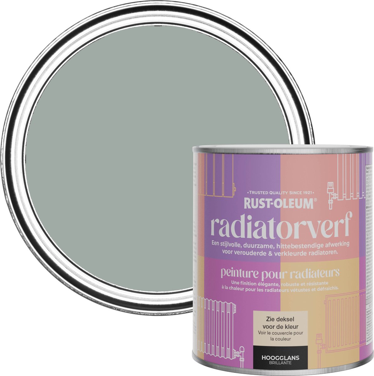Rust-Oleum Grijs Radiatorverf Hoogglans - Urbangrijs 750ml