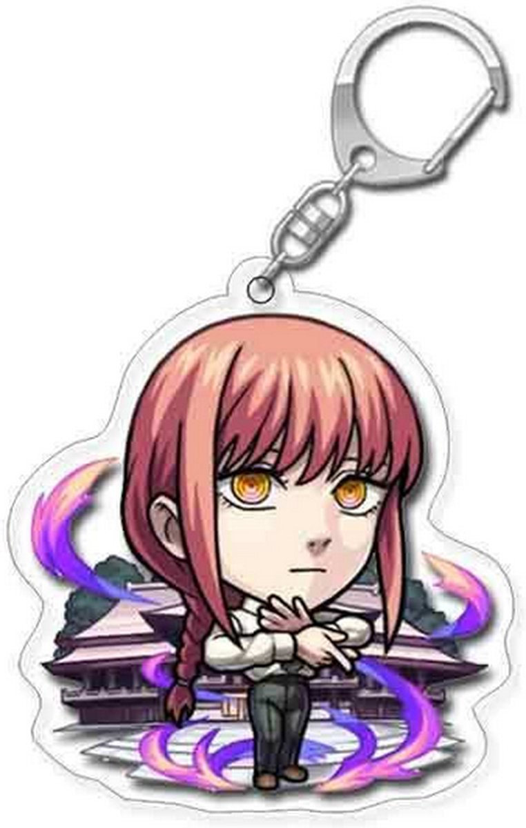 Chainsaw Man - Makima - Paars/Purple - Sleutelhanger/Keychain - Anime Merchandise - Figure - Manga