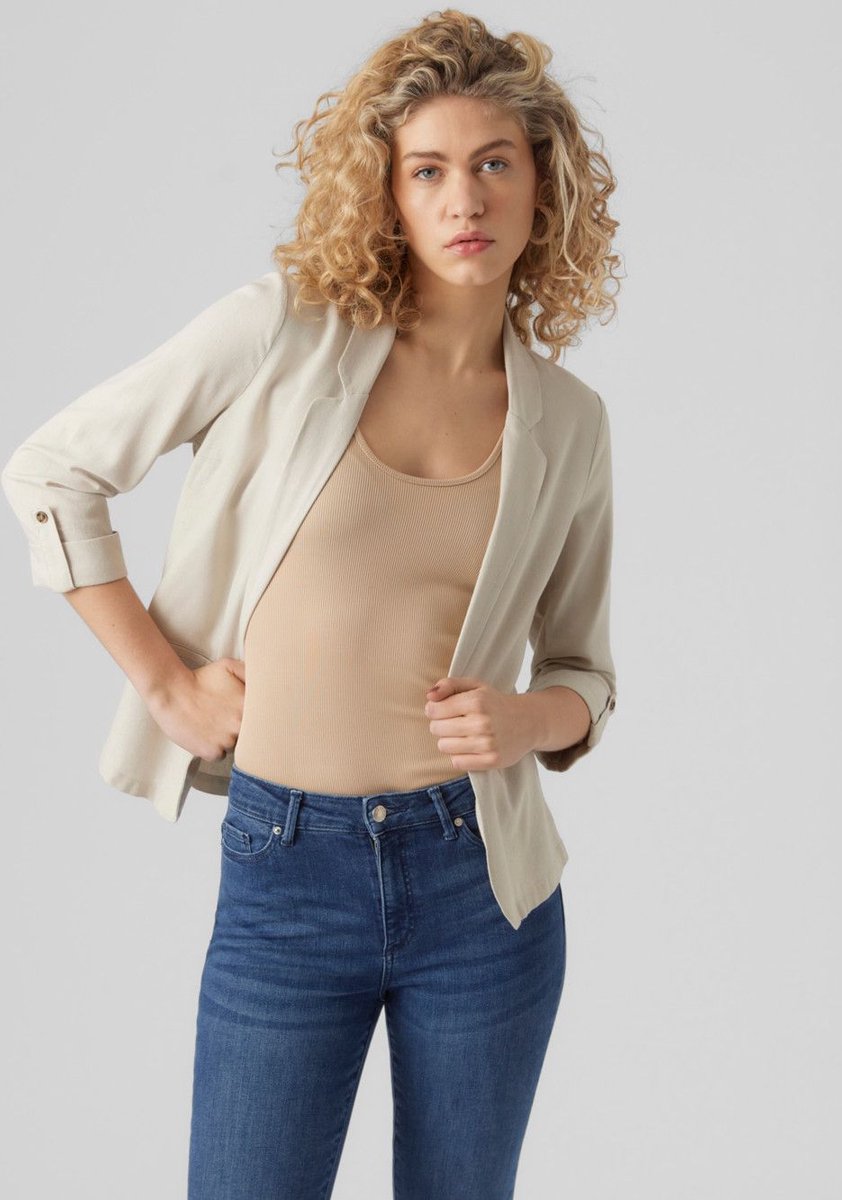 Vero Moda VMJESMILO 34 LOOSE BLAZER - Silver Lini White