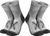 Chaussettes de marche mérinos Alpen Bears - 2 paires - Chaussettes de randonnée professionnelles - Chaussettes outdoor pour femmes, hommes et enfants - Chaussettes chaudes en mérinos - Chaussettes de sport de trekking (Grijs, 31-34)
