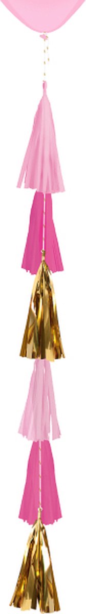 Amscan Hangdecoratie Ballontassel 70 Cm Papier Roze/goud