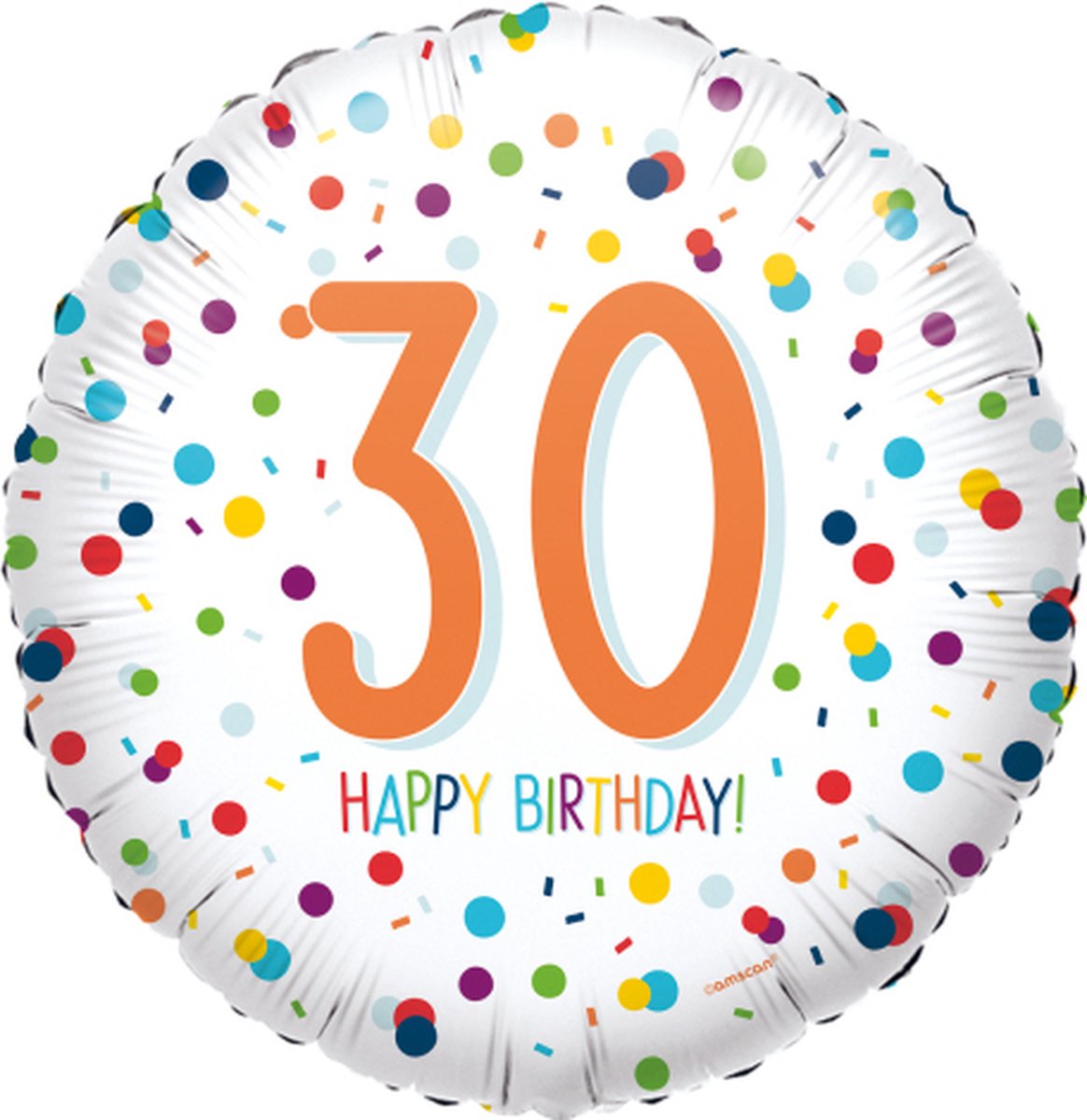 Folieballon 30 confetti happy birthday