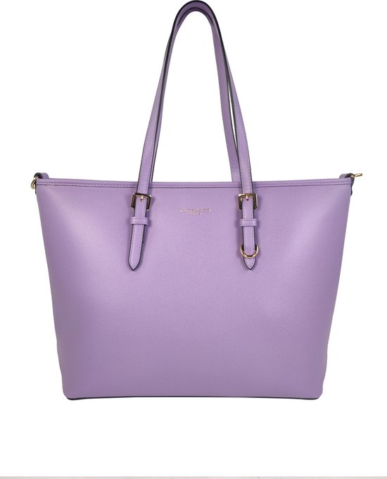 Flora&Co - Sac à main - shopper - adapté au format A4 - avec bandoulière extra longue - soft - violet/lilas - Idéal pour l'école ou le travail.