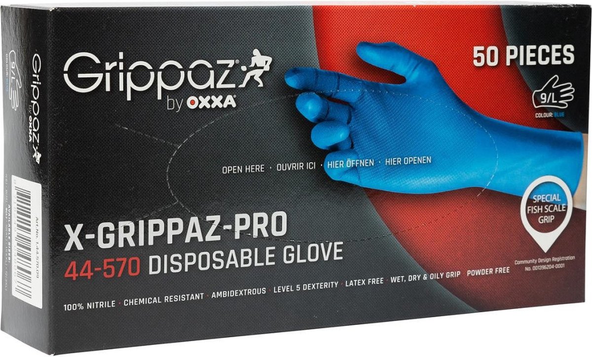 M-Safe 246BL Gant Nitrile Grippaz S, M, L, XL, XXL, 3XL - Gloves4work