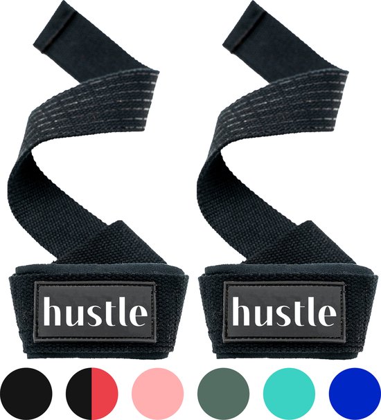 hustle - Zwarte Anti-Slip Lifting Straps - met Padding en Anti-slip - Padded - Lifting Grips/Hooks - Deadlift Straps - Voor Fitness