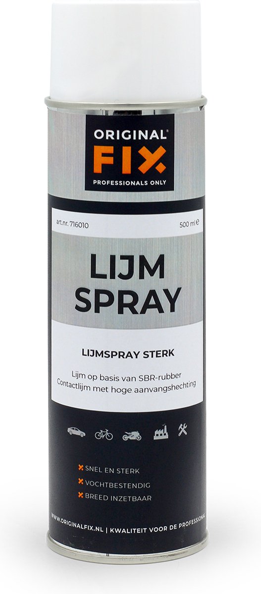OriginalFix Lijmspray sterk 500 ml spuitbus - spuitlijm - lijm in spuitbus -tijdelijke en permanente bevestiging