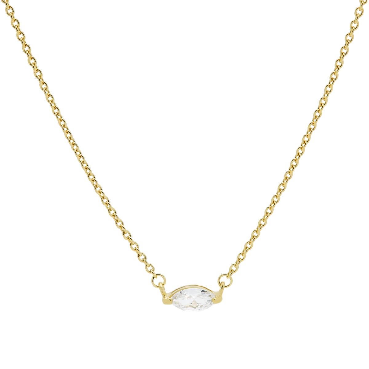 Karma Ketting Single Zirconia Oval Goud