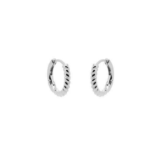 Karma Oorringen Hinged Hoops Half Twisted 10 mm Zilver