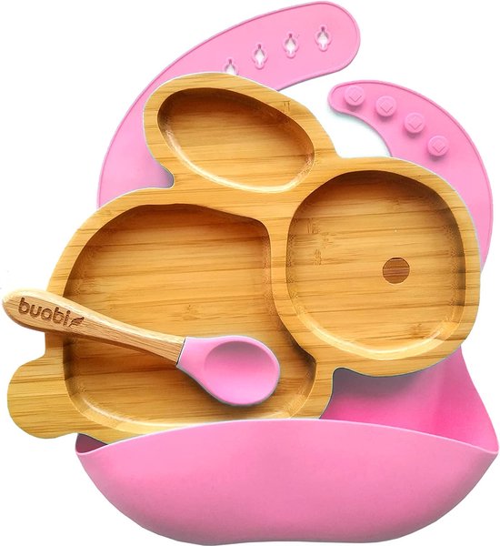 Assiettes Compartimentées En Porcelaine Pour Enfants Elk And Friends - 19,8 Cm Avec Ventouse Antidérapante