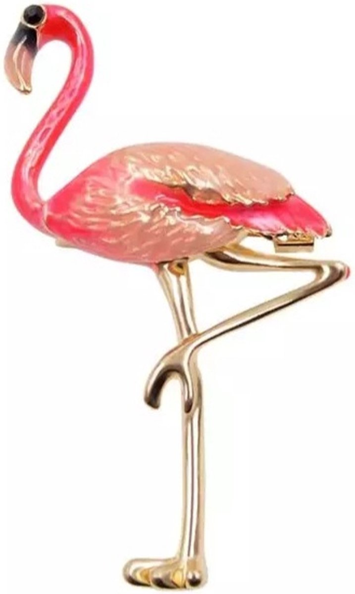 Zelto -Broche- Flamingo - Roze - Vogel -Dieren -