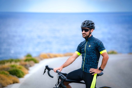 Mannen Wielertruien Tops Fietsen Shirts Korte Mouw Volledige Rits Bike Kleding - 3XL