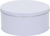 Boîte métal ronde blanche - grand format - boîte de rangement - boîte de rangement - boîte cadeau - boîte à biscuits - diamètre 23,1 cm - hauteur 10 cm