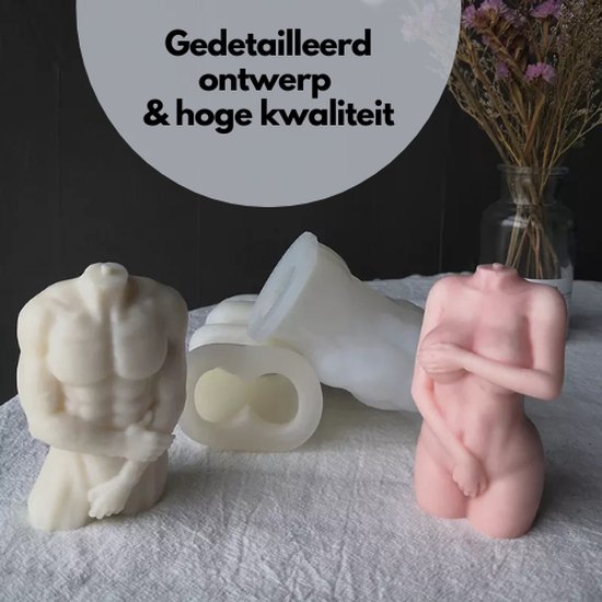 ZoeZo - Kaarsmal - Torso man - Kaars mallen - Siliconen mal - Zelf kaarsen maken - Gips & epoxy gieten - Zeep maken