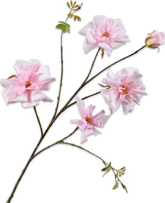 Silk-ka Fleur de Soie - Bloem Artificielle Rose Branche Rose 92 cm