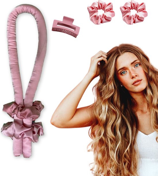 Heatless Curls - Haarrollers incl. Haarelastiekjes en Haarklem - Krulspelden... | bol.com