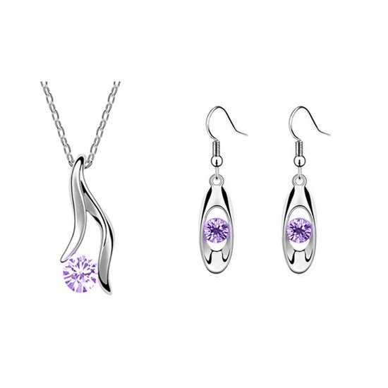 CLEVER SCHMUCK Damen Set mit Ohrhänger Notenschlüssel Zirkoniastein passender Anhänger Kette Singapur 45 cm Sterling Silber 925 im Etui creme