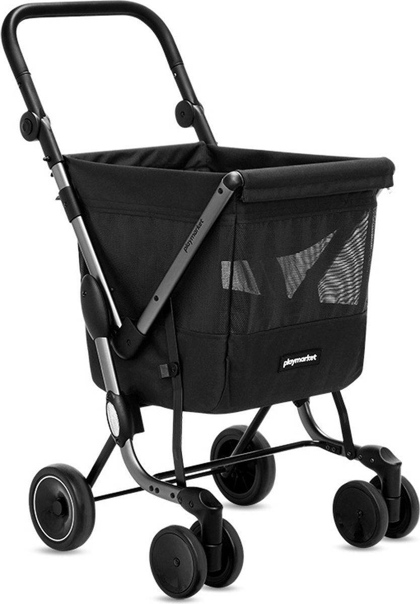 Playmarket - We Go Premium- Boodschappentrolley - Inklapbaar-Zwart | bol