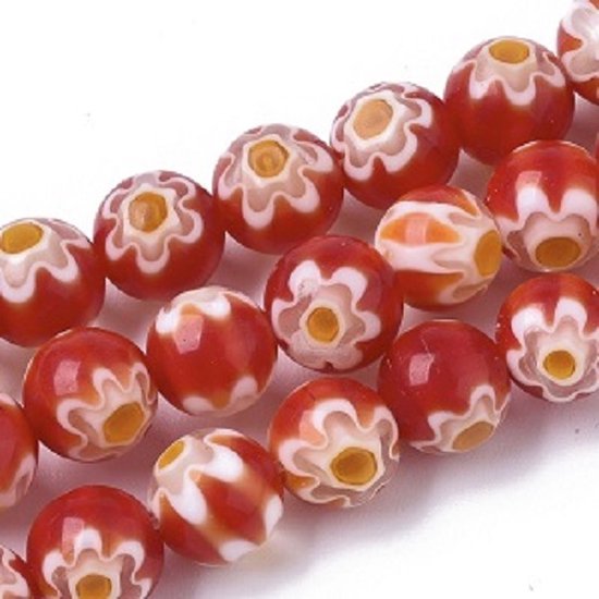 Perlin Millefiori D83H Assortiment de 37 perles en verre rondes faites à la main Perles de 10 mm Perlin Millefiori D83H Assortiment de 37 perles en verre rondes faites à la main Perles de 10 mm