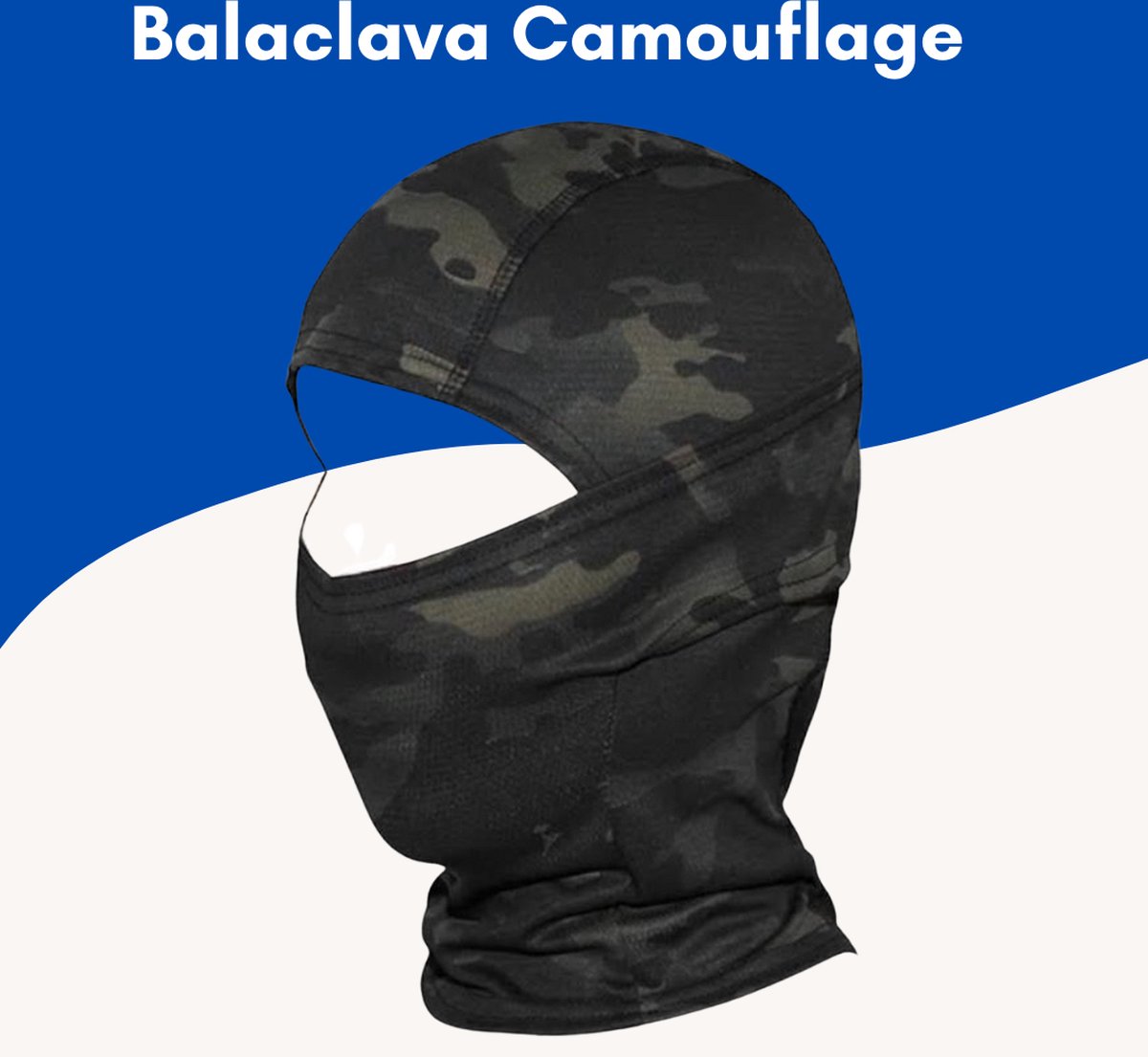 Supertarget - Bivakmuts Balaclava - Camouflage - Bivak Muts Nekwarmer - One Size/Unisex - Gezichtsmasker voor o.a. Skien, Snowboarden,