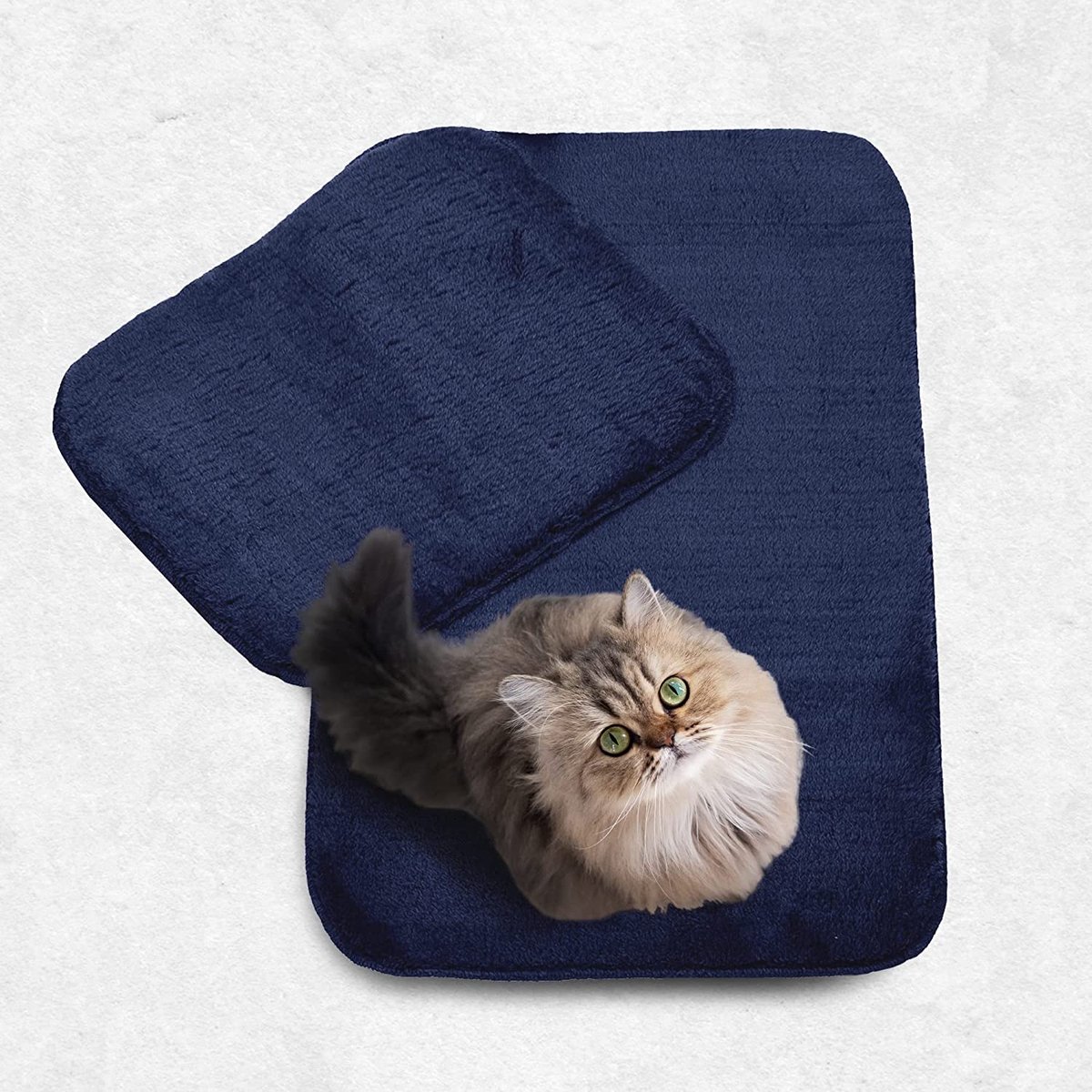 ELART Badmat, 2-delige badmat, 60 x 100 cm, wc-mat, 60 x 50 cm, badmatten, microvezel, absorberend, wasbaar douchemat (marineblauw)