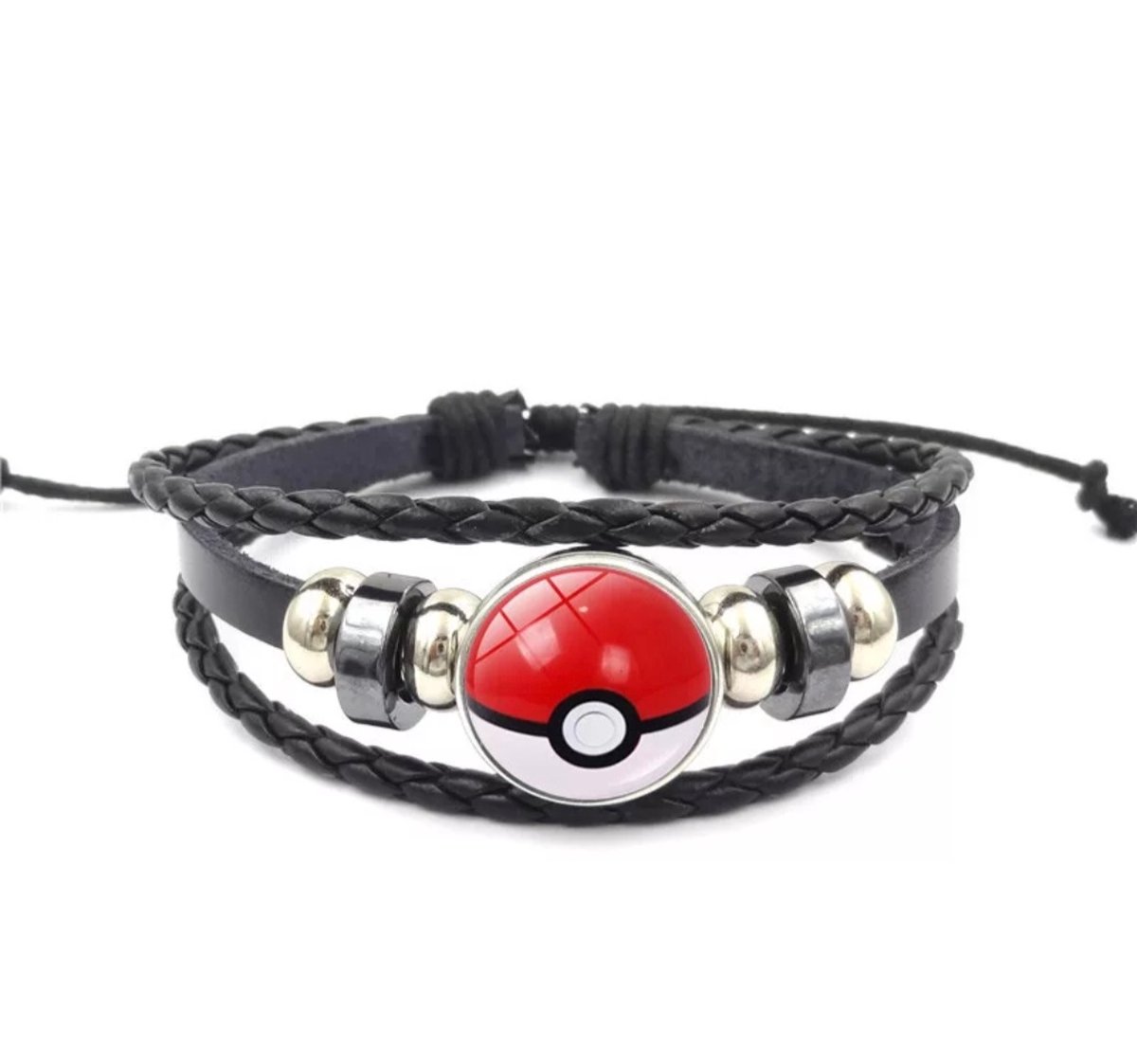 Kinderarmband – Imitatieleer – Zwart – Pokémon – Cadeau voor kind