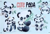 Wandbord Dieren - Cute Panda Collection (schattig leuk en super leuk als kado)