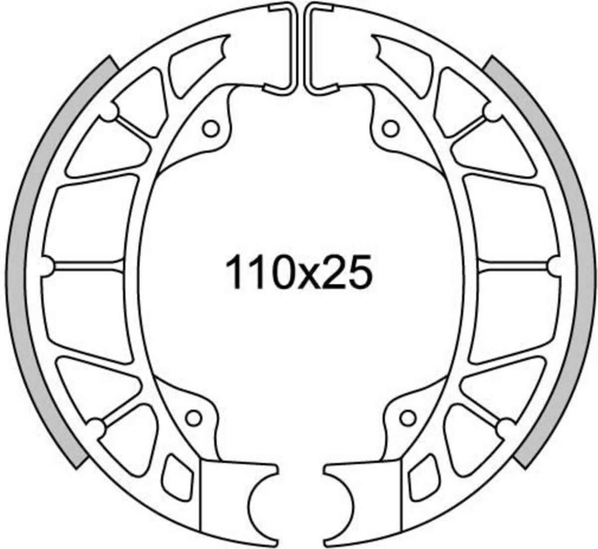 Remsegmentset Newfren GF0261 Vespa LX-50 Achter, Piaggio Skipper, Hexagon-125