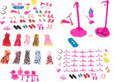 XL Set Kleding & Accessoires voor een Modepop 75 Delig Poppenkleding - Kleertjes - Poppenkleertjes