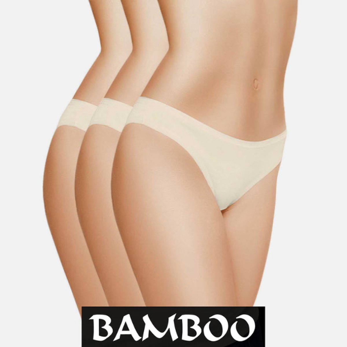 3 stuks Bamboe ondergoed - Dames Slips - Champagne - Maat L