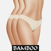 3 stuks Bamboe ondergoed - Dames Slips - Champagne - Maat L