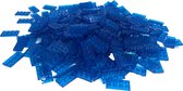 100 Bouwstenen 2x4 plate | Transparant Blauw | Compatibel met Lego Classic | Keuze uit vele kleuren | SmallBricks