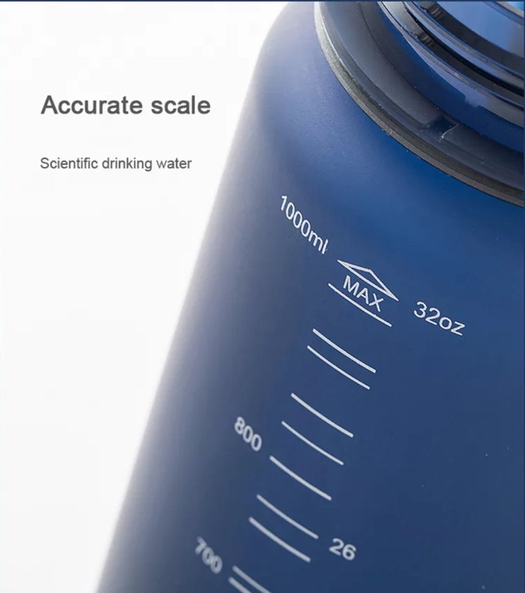 UZSPACE Waterfles - Drinkfles 1000 ml – BPA-Vrije Tritan Waterfles – 100% Lekvrij – Herbruikbare Sportfles met 1-Klik Deksel – Voor School, Sport & Kantoor – Donkerblauw thumbnail 5