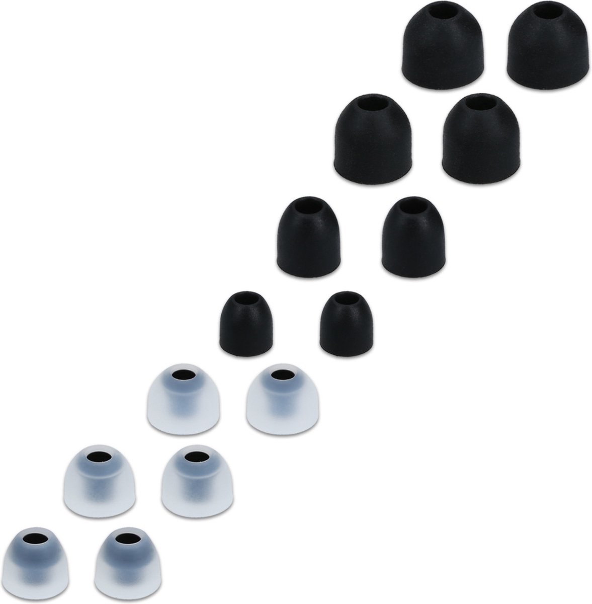 kwmobile 14x Reserve covers voor oordopjes geschikt voor Sony WF-1000XM3 / WF-1000XM4 / WF-1000XM5 - 4 maten - Silicone dopjes voor in-ear headphones – foto 3