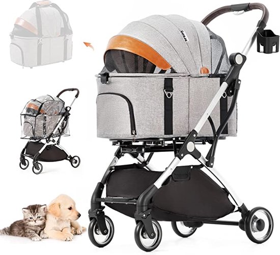 PawHut hondenwagen hondenbuggy honden pet stroller buggy 4 kleuren 3/4