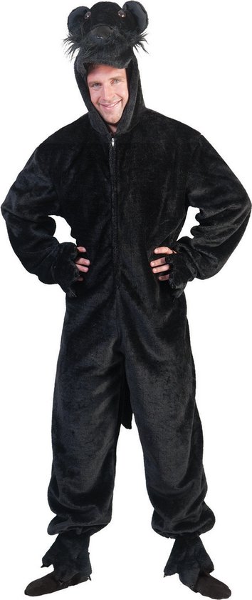 Pierros - Black Panther Kostuum - Zwarte Panter - Man - Zwart - Maat 56-58 - Carnavalskleding - Verkleedkleding