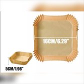 Airfryer Bakpapier - Airfryer Accessoires - Oven - Grill - Magnetron - Wegwerp Bakpapier - 150 stuks - Vierkant - 16 CM