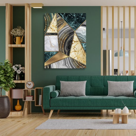 Luxe Canvas Schilderij Golden Charm | 60x40 | Woonkamer | Slaapkamer | Kantoor | Muziek | Design | Art | Modern | ** 4CM DIK! 3D EFFECT**