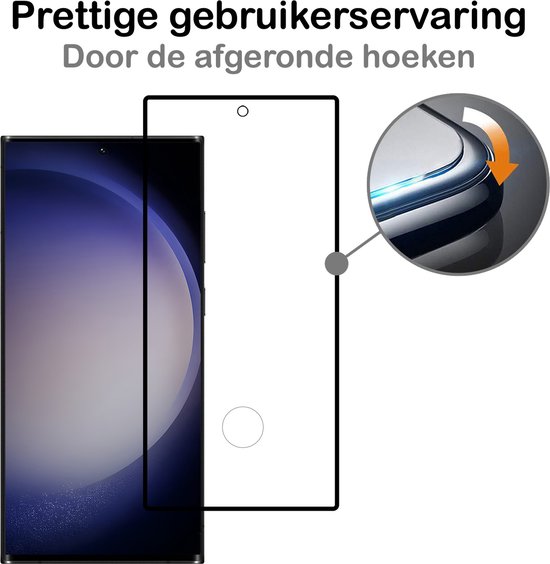 Samsung S23 Ultra Protecteur d'écran en Tempered Glass 3D - Samsung Galaxy S23 Ultra Protecteur d'écran 3D Full Cover - PACK DE 2
