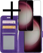 Samsung Galaxy S23 Case Book Case Cover Flip Cover Bookcase avec protecteur d'écran - Violet