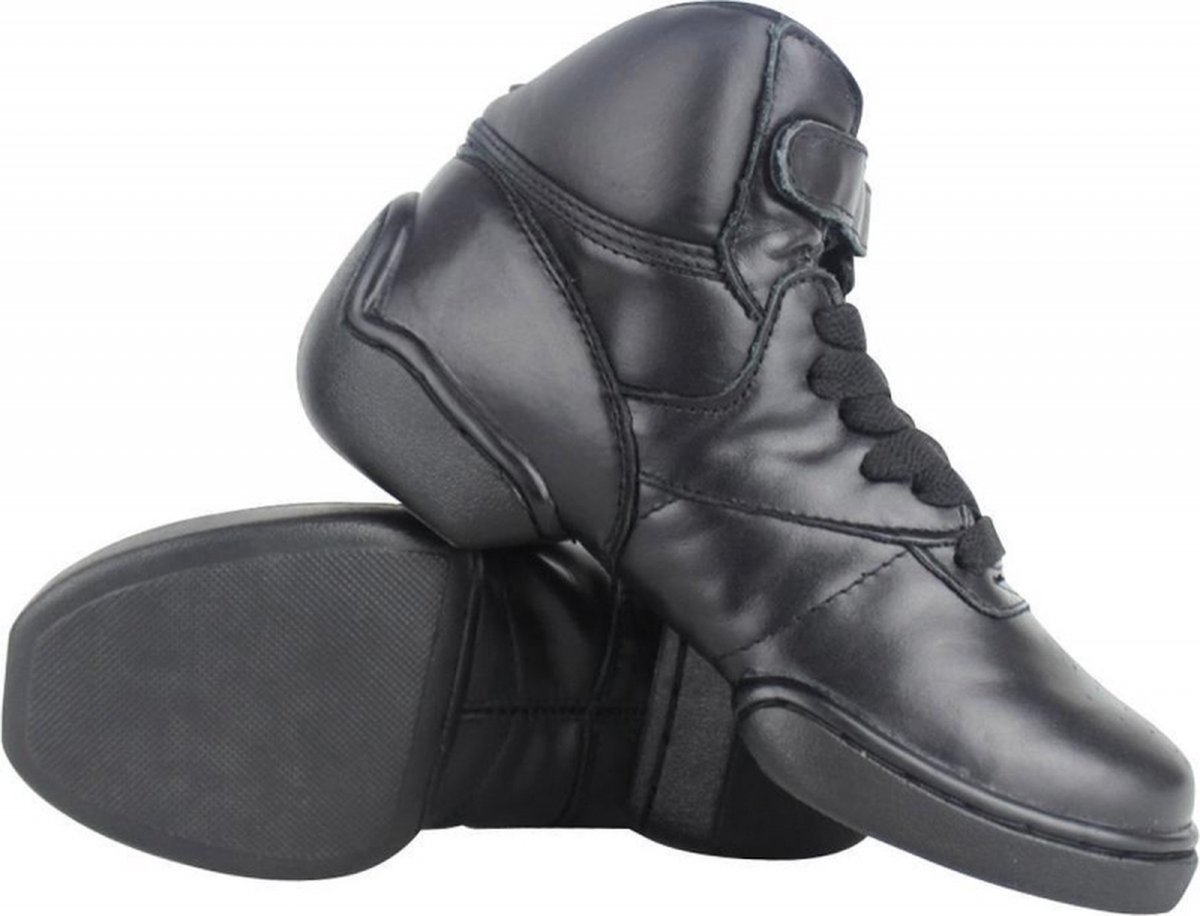 Papillon Zwarte Danssneaker PA1500 - Hoge Sportschoen - Danssneakers Papillon - Splitzool - Leer - Maat 43,5