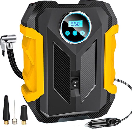 Compresseur D'air Portable 12V Pour Voiture - Pompe à Pneus Avec Manomètre, 2,5 M De Câble, 120W - 7