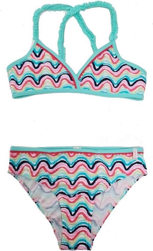 Esprit Triangel Kinder Bikini Aqua Blauw-roze-wit Maat. 92/98