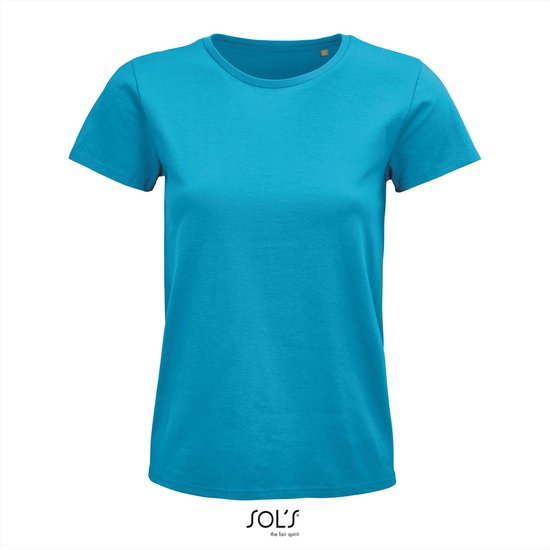 Foto: Sol s pioneer t shirt dames aqua 100 biologisch katoen xl